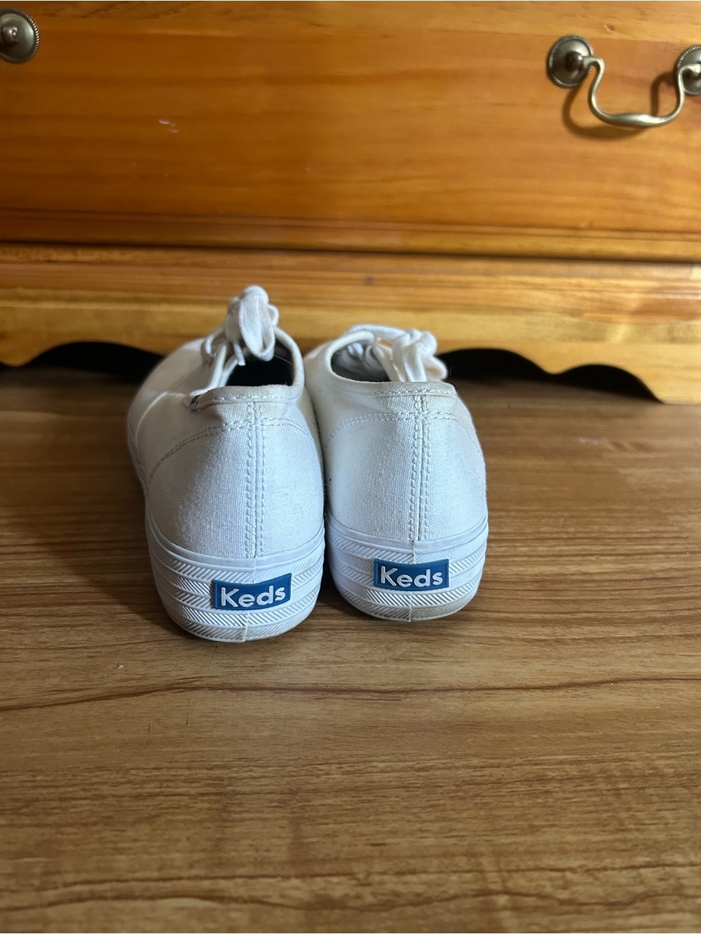 Keds White Canvas Lace-Up Sneakers - Picture 4 of 7
